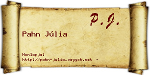 Pahn Júlia névjegykártya